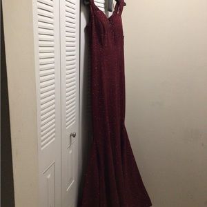 Gorgeous  sparkling wine color evening gown. Size 12  like new with tags.